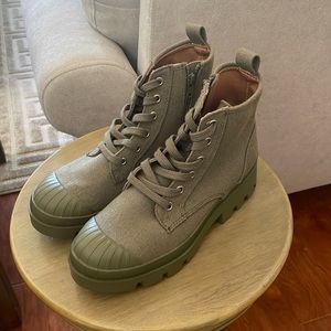 Green combat boots